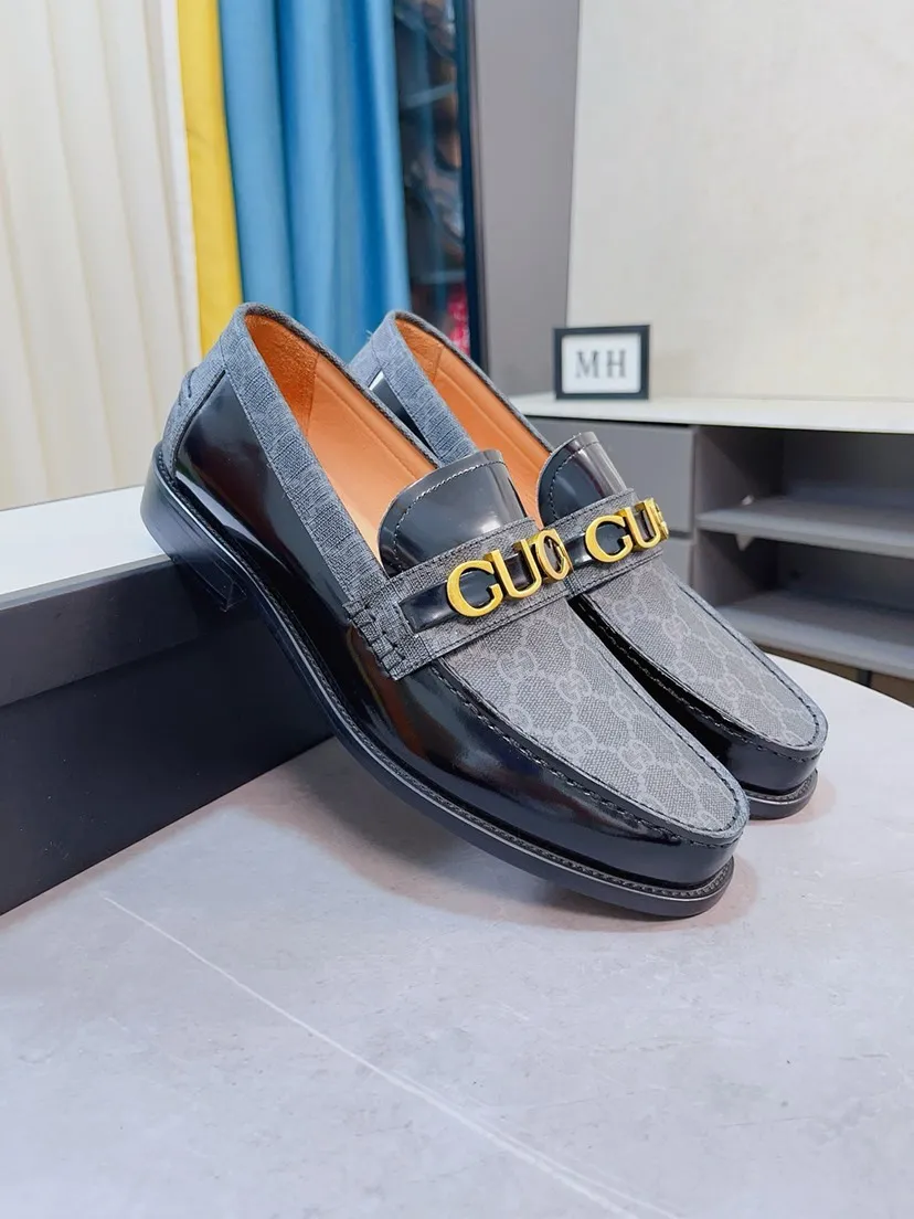 Men's shoes 💰580🌸🌸【GUCCI】 (High-end Niuli) New 🍀Gucci* - top version Gucci classic casual leather shoes! It is made of imported original cowhide and has a comfortable first layer of cowhide lining! Original wear-resistant rubber outsole! High quality products! Code number 38-44!